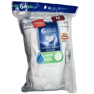 $9🔥NEW HANES Boy’s Briefs Underwear 6-Pack Medium 10 - 12 White